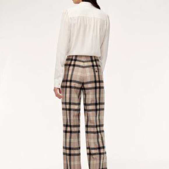WILFRED Arizia Madelon Trousers Plaid Wide Leg Wool/Cashmere Blend Women's - Picture 3 of 16